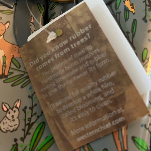 🦌WESTERN CHIEF OH DEER LINED CHARCOAL RUBBER RAIN BOOTS 8 - Picture 4 of 10